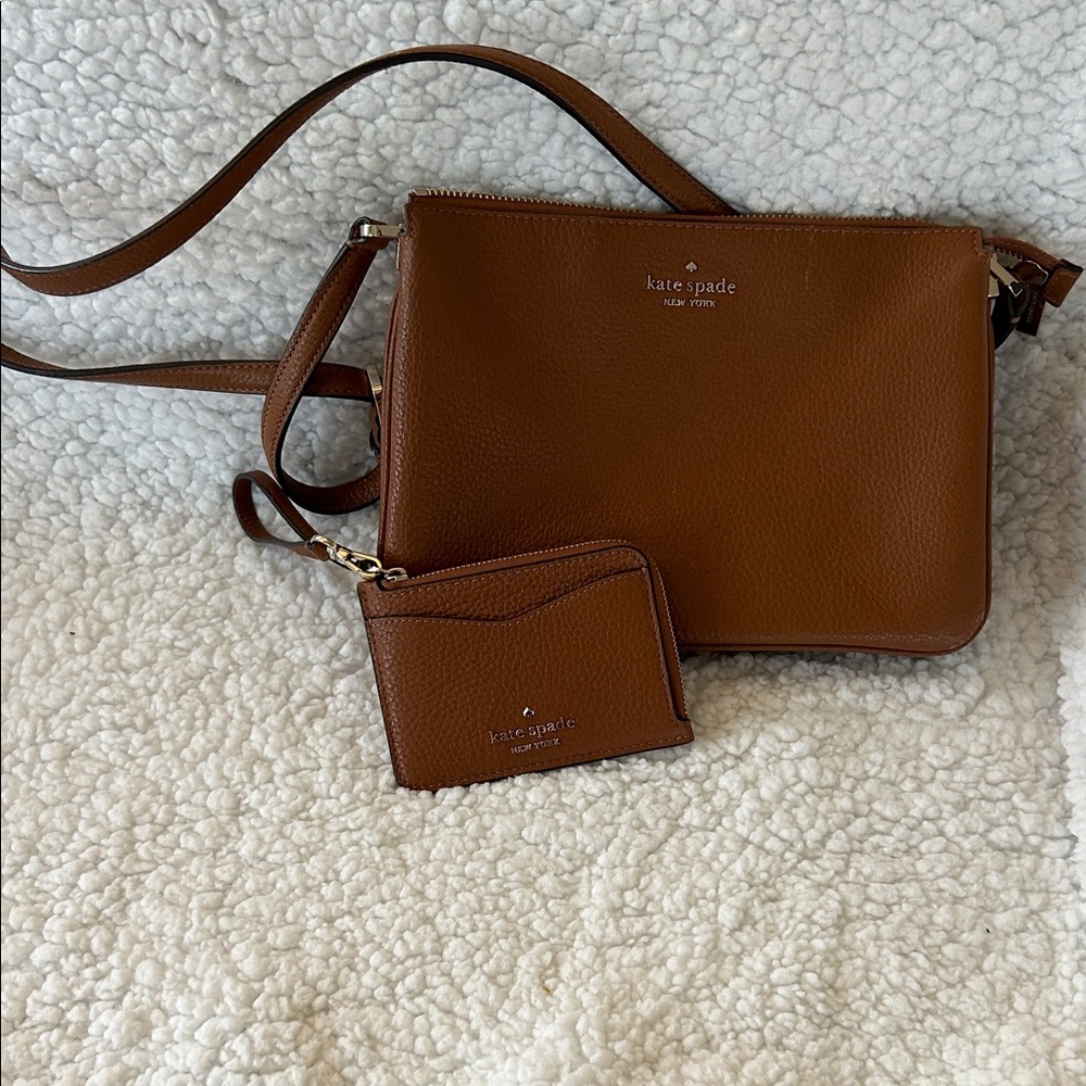 Kate Spade Tan Crossbody Bag with Card Holder